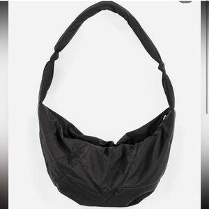 Graviet knotted nylon sling bag in black